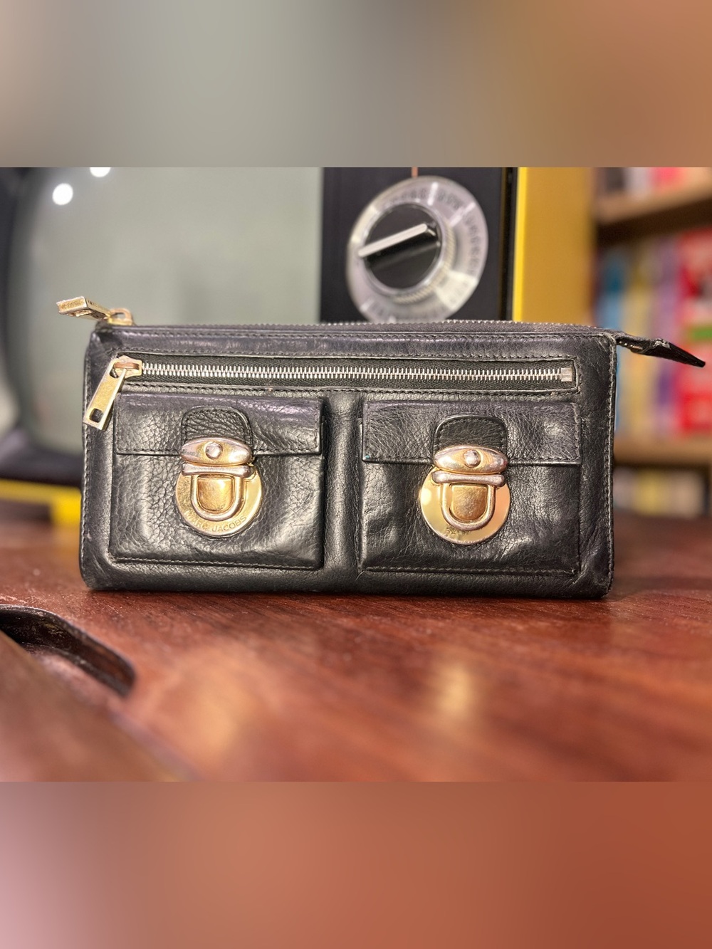 Marc Jacobs Vintage Y2K Double Turnlock Continental Zip Wallet - Made in Italy